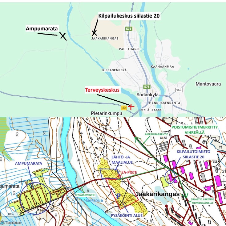 kilpailualueen kartta